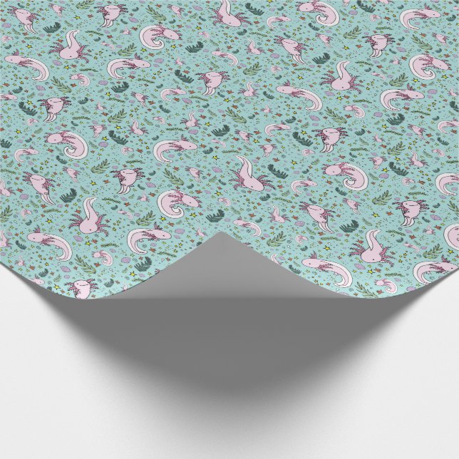 Axolotls in Blue Presentpapper (Hörn)