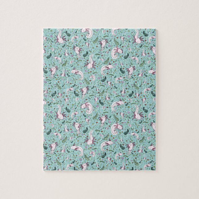 Axolotls in Blue Pussel (Vertikal)