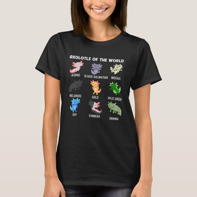 Axolotls Of The World Cute Axolotl Fish Sweet Anim T Shirt (Framsida)