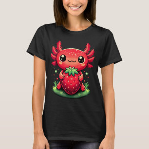 Axolotls söta jordgubb sommar frukt älskare Kawaii T Shirt