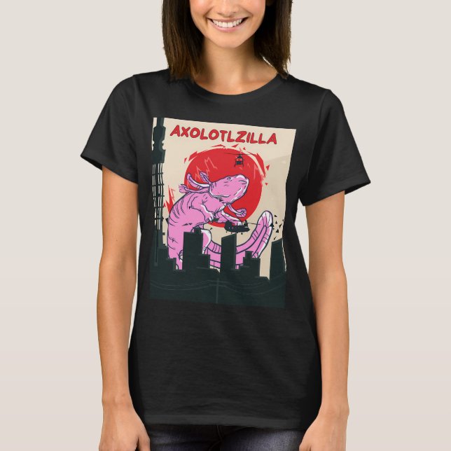 Axolotlzilla söt Axolotl zilla vintage T Shirt (Framsida)