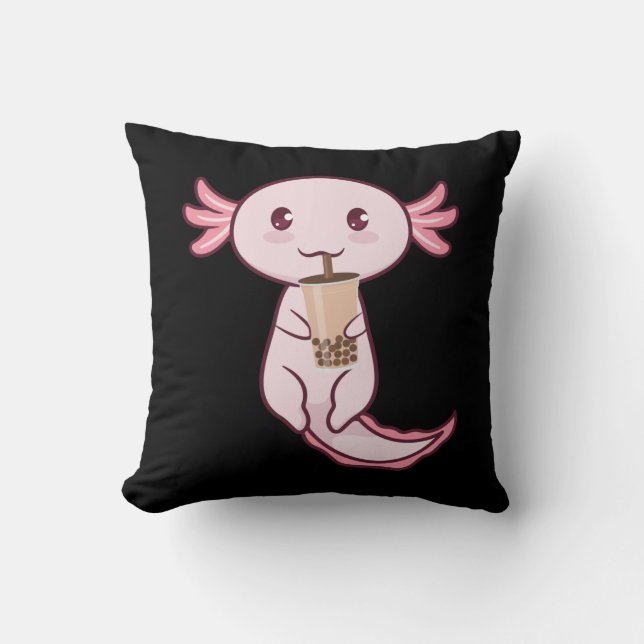 Axolotti Älskare Pet Animal Axolotl Bubble Tea Kaw Kudde (Framsida)