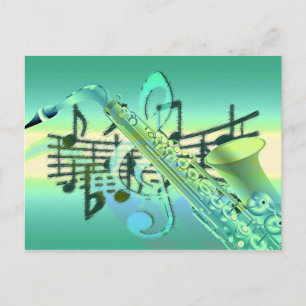 Axophone Pastel Abstrakt design Vykort