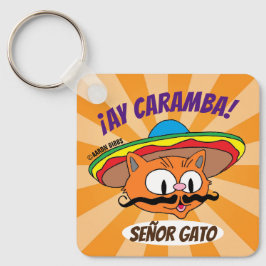 Ay Caramba! Herr Katt Señor Gato Rolig Nyckelring