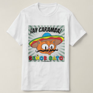 ¡Ay Caramba! Mexikansk Tecknad Katt Señor Gato T Shirt