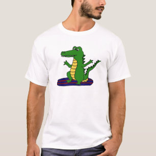 AY-, rolig surfa alligatortecknad Tee Shirt