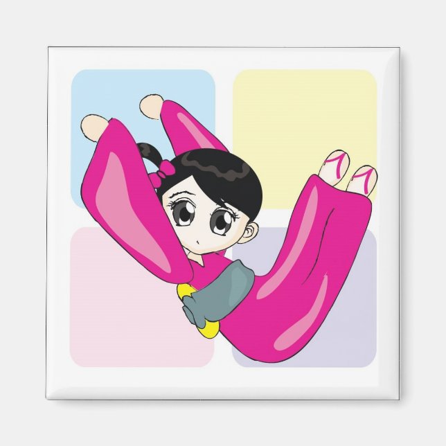 Aya-chan V-form-kvadratisk magnet (Framsidan)