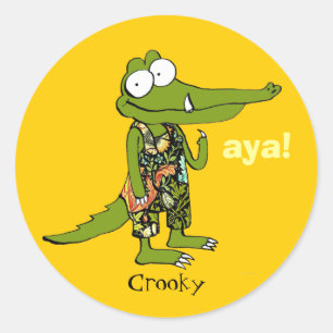 aya! "Crooky" klistermärkeuppsättning Runt Klistermärke