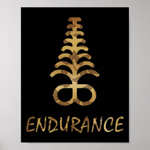 Aya Endurance Adinkra Symbol Ghana Väster African Poster