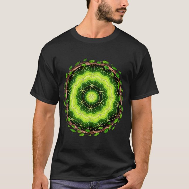 Ayahuasca Helig Geometri T Shirt (Framsida)