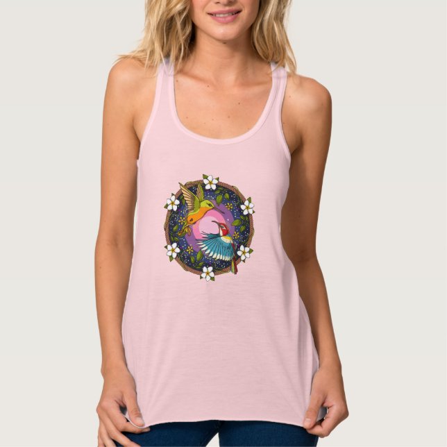 Ayahuasca Hummingbird Linne Med Racerback (Framsida)