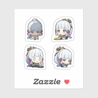 Ayaka Genshin Impact 4-pack Stickerark Klistermärken