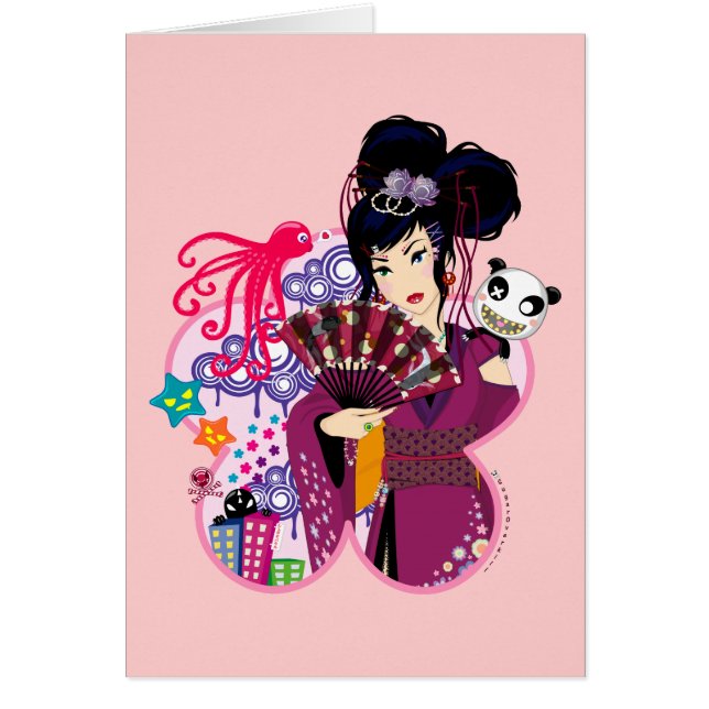 Ayaka i den Harajuku townen Hälsningskort (Framsidan)
