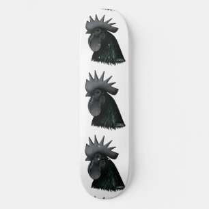 Ayam Cemani Tupp Head Mini Skateboard Bräda 18,5 Cm
