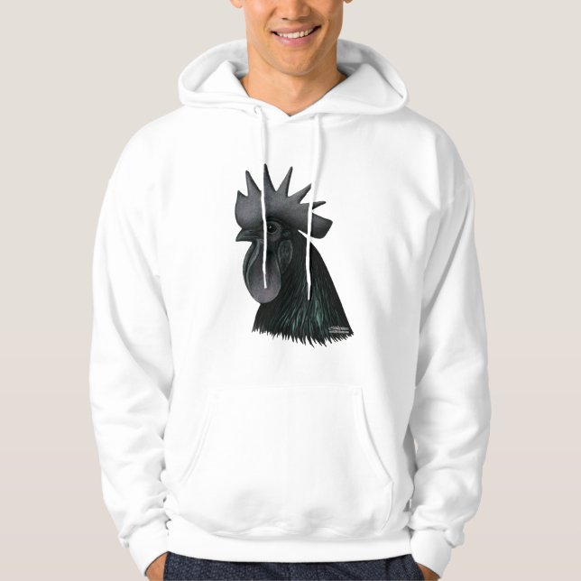 Ayam Cemani tupphuvud Hoodie (Framsida)
