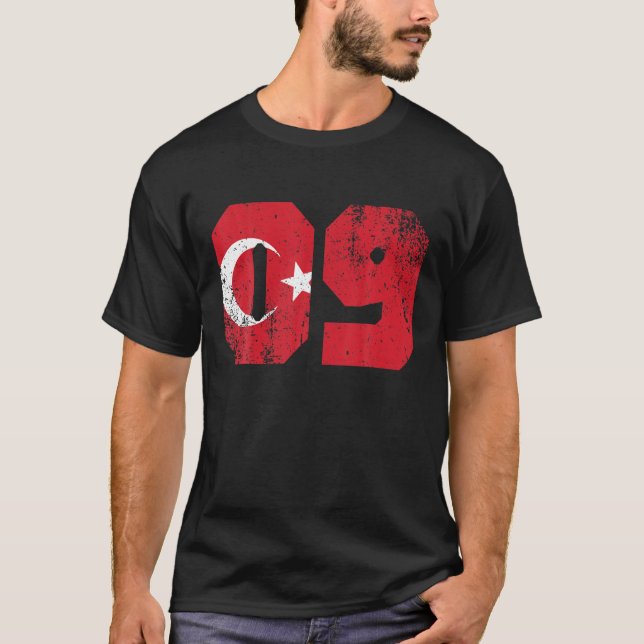 Aydin 09 Memleket Turkey Flagga Gift Idea T Shirt (Framsida)