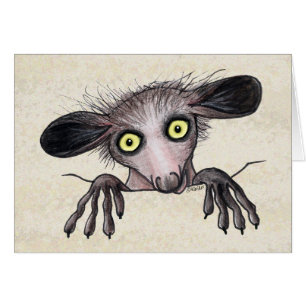 Aye-aye Lemur-anteckningskort OBS Kort