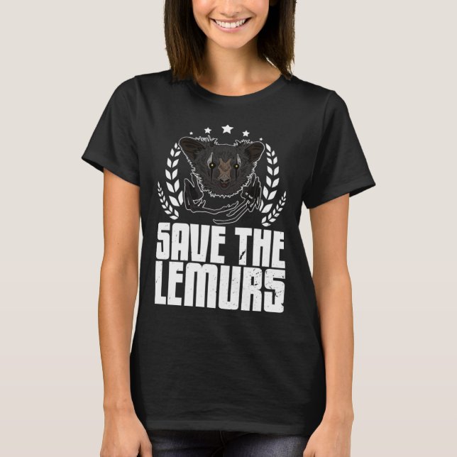 Aye Aye Primates Lemurs Madagascar  11 T Shirt (Framsida)