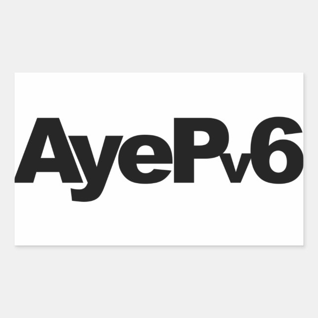 AyePv6 Sticker Rektangulärt Klistermärke (Framsida)