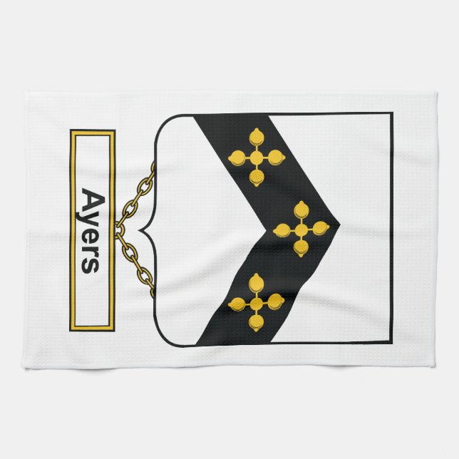 Ayers familjvapensköld kökshandduk (Horisontell)