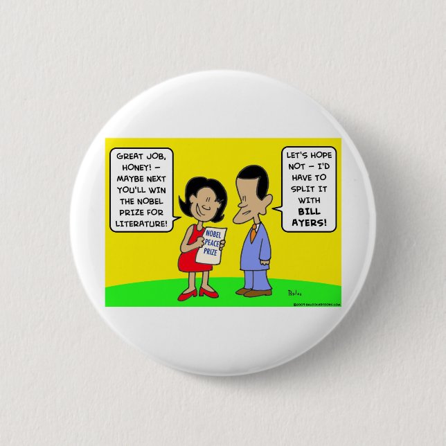 Ayers för räkning för Obama nobel fredpris Knapp (Framsida)