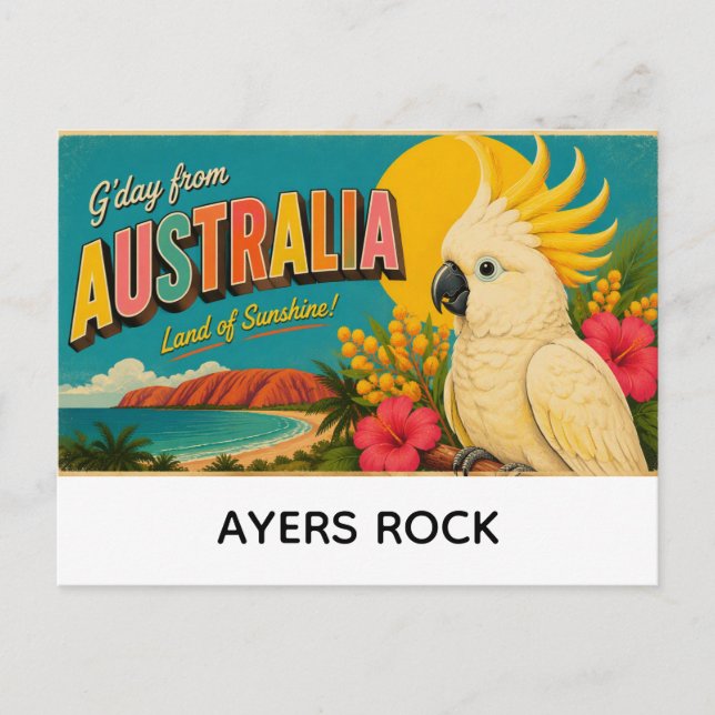 Ayers rock, Australien hälsningar Vykort (Framsida)
