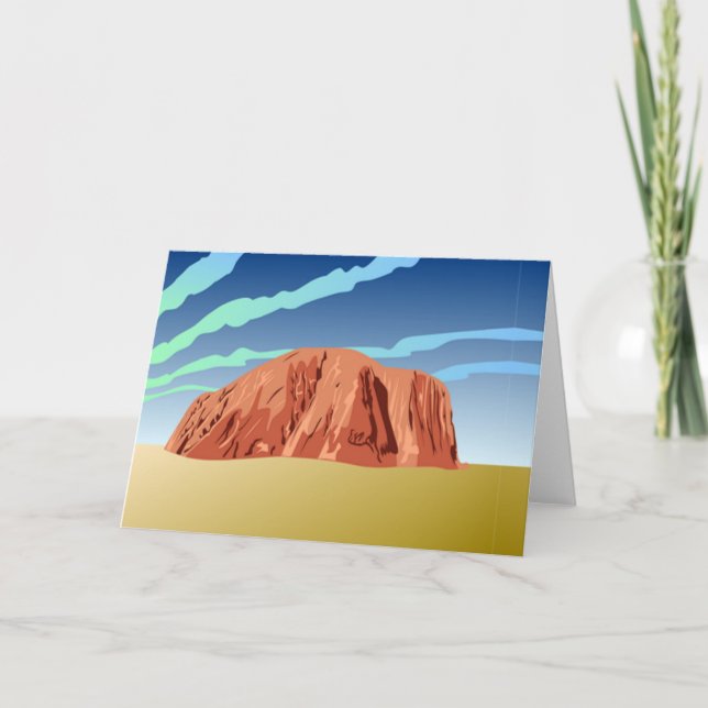 Ayers sten Australia art Helgkort (Framsida)