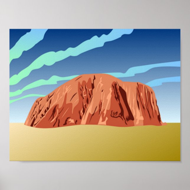 Ayers sten Australia art Poster (Framsidan)