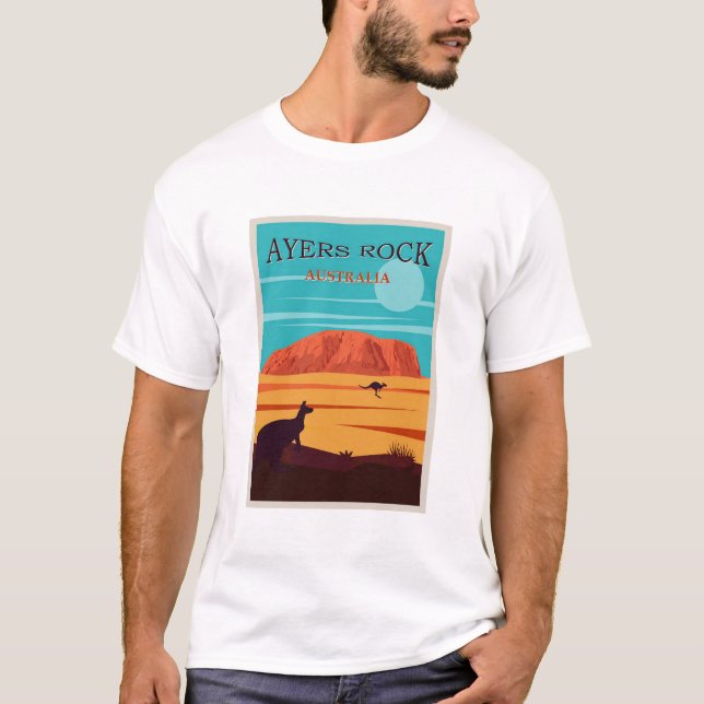 Ayers Sten Australia, Uluru Travel Poster T Shirt (Framsida)