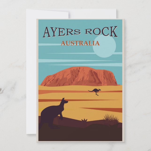 Ayers Sten Australia Vintage resor Flat Card (Framsida)