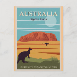 Ayers Sten Australia Vintage resor Poster Vykort