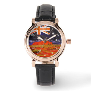 Ayers sten australian flagga armbandsur