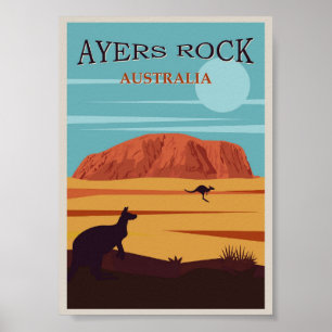 Ayers Sten Australien Vintage resor Poster