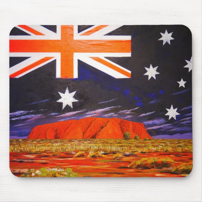 Ayers sten och Australien flagga Musmatta (Framsidan)