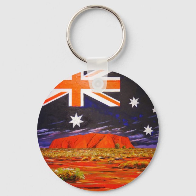 Ayers sten och Australien flagga Nyckelring (Framsida)