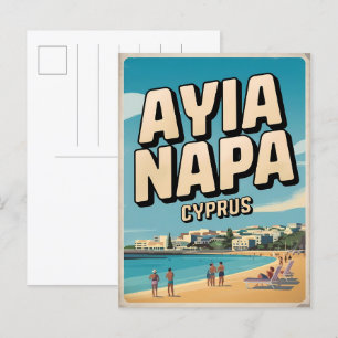 Ayia Napa Cyprus, vita gåvor från stranden vid Med Vykort