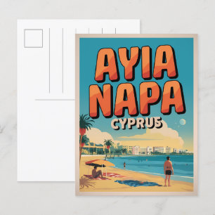 Ayia Napa Cyprus, vita gåvor från stranden vid Med Vykort