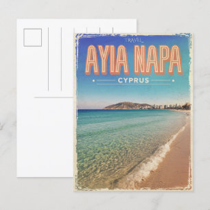 Ayia Napa Cyprus, vita gåvor från stranden vid Med Vykort