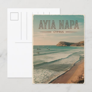 Ayia Napa Cyprus, vita gåvor från stranden vid Med Vykort