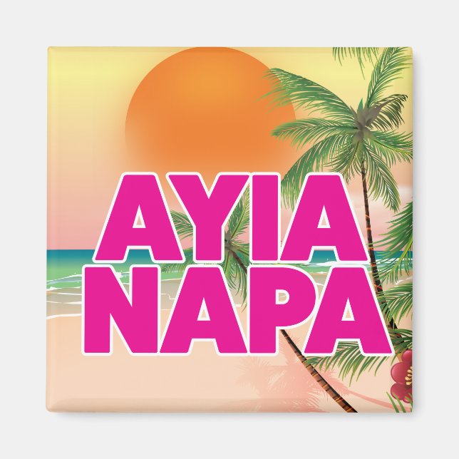 Ayia Napa Helgdag poster Magnet (Framsidan)