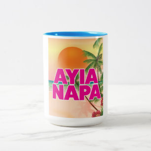 Ayia Napa Helgdag poster Två-Tonad Mugg