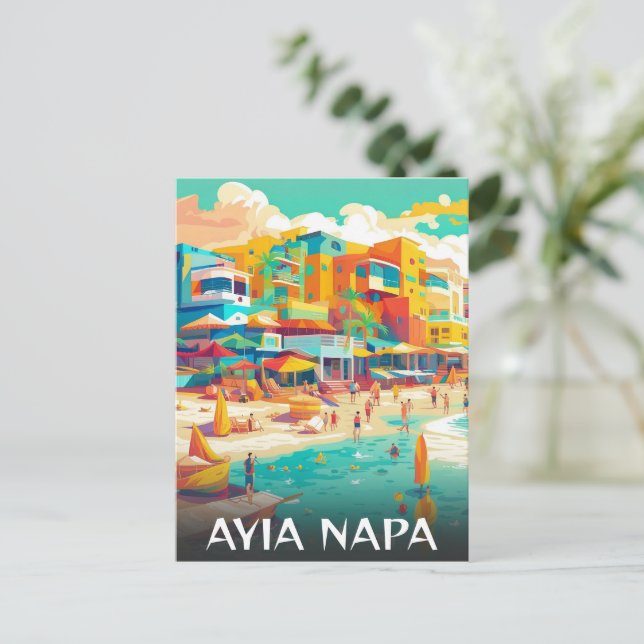 Ayia Napa turist Cypern semesterort Helg Vykort (Stående Fram)