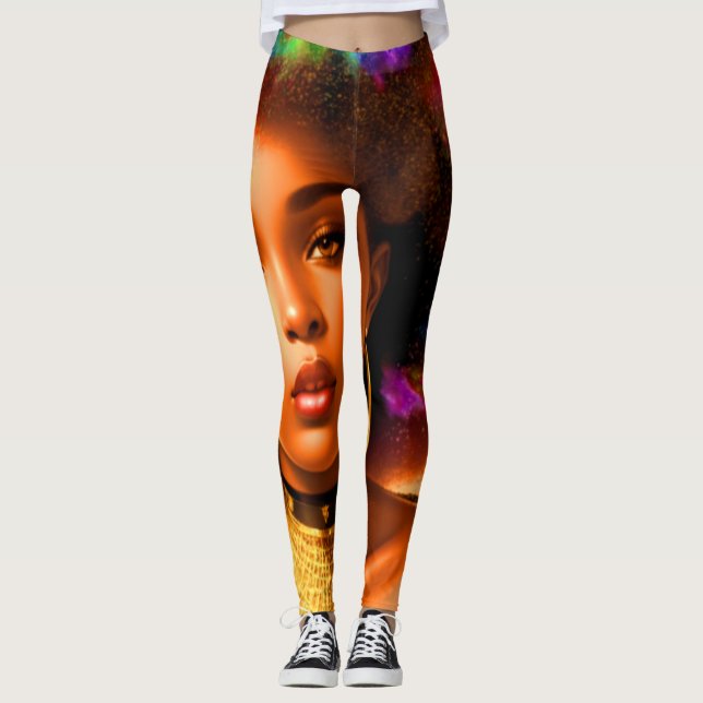 Ayila Tapestry guld Leggings (Framsida)