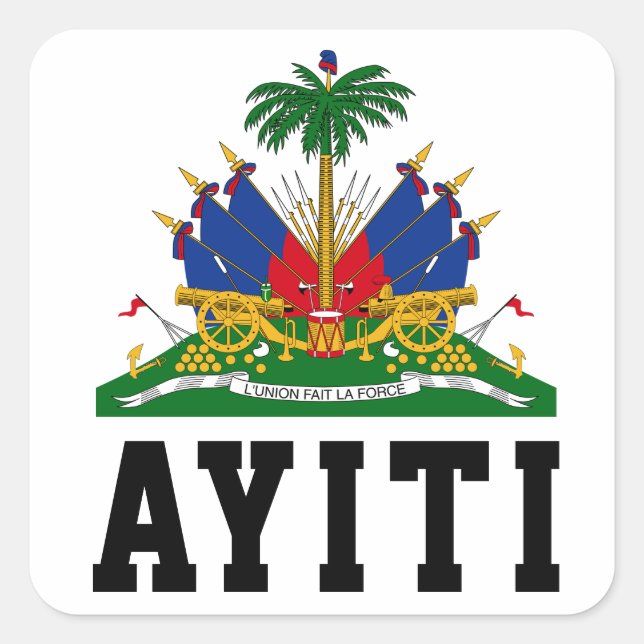 Ayiti Fyrkantigt Klistermärke (Framsida)