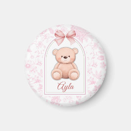 Ayla | Anpassningsbar Rosa Nalle Försörjningsdesig Magnet