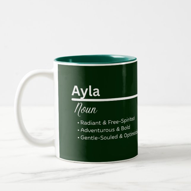 Ayla Personalized Name Coffee Mug Två-Tonad Mugg (Vänster)