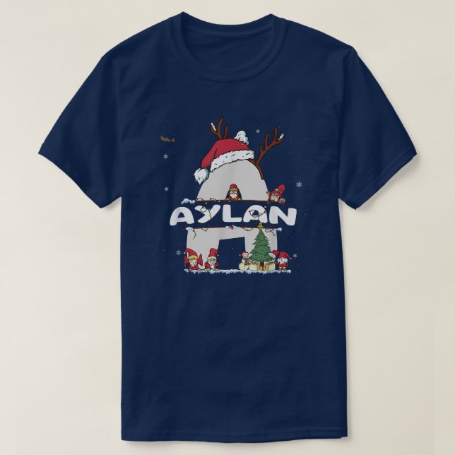 Aylan jul w Aylan Namn för roligt Julafton T Shirt (Design framsida)