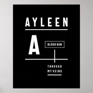 Ayleen Personlig Namn Birthday Gift Poster