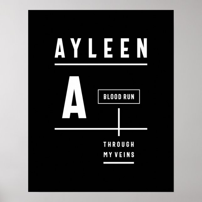 Ayleen Personlig Namn Birthday Gift Poster (Framsidan)