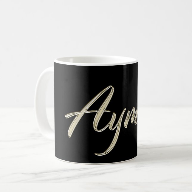 Ayman Name whitegold Tasse Teetasse Kaffeetasse Kaffemugg (Framsida vänster)